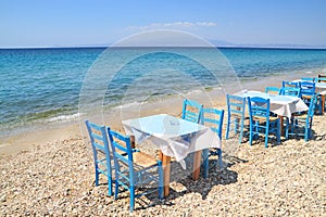 Greek tavern by the sea