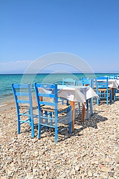 Greek tavern by the sea