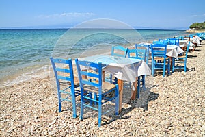 Greek tavern by the sea