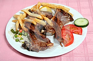 Greek taverna grilled lamb chops