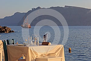 Greek taverna near the sea
