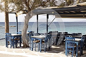 Greek taverna at seashore