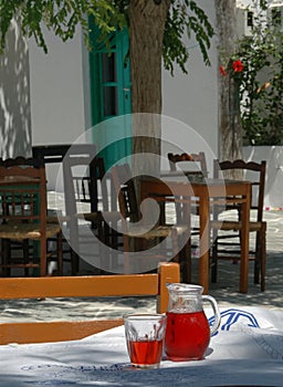 Greek taverna setting photo