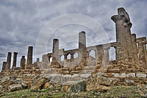 Greek temple of Agrigento in hdr photo