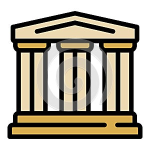 Greek temple icon color outline vector