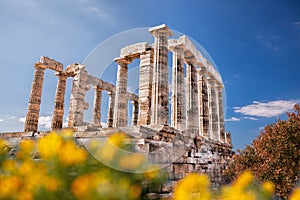 Greek temple Poseidon, Cape Sounion in Greece