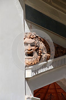 Greek theater mask, screaming photo