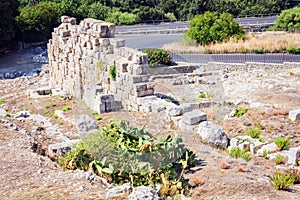 Greek Theatre of Syracuse, ruins of ancient monument, Sicily, Italy