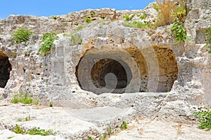 Greek Theatre of Syracuse, ruins of ancient monument, Sicily, Italy photo