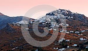 Greek town on mountainside