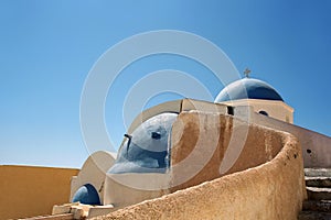 Greek traditional Orthodox Christian church on Santorini island.