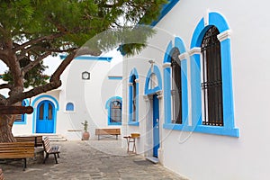 Greek traditional white and blue windows