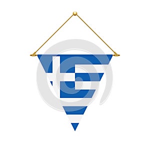 Greek triangle flag hanging, illustration