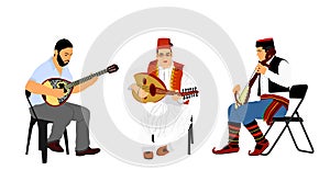 Greek, Turkish and Balkan folklore music trio. Bouzouki player and oriental Balgama, zurna with Serbian musician guslar.