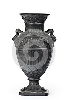 Greek vase, amphora black isolated on white