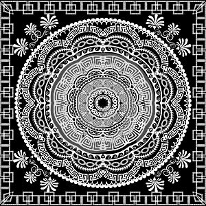 Greek vector mandala panel pattern.