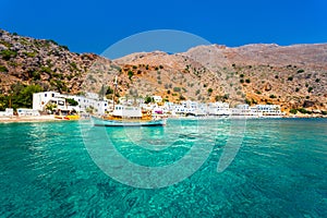 Greek village of Loutro, Chania, Crete.