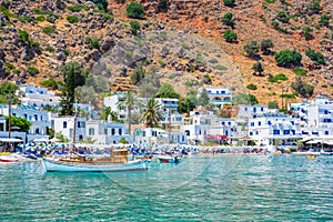 Greek village of Loutro, Chania, Crete, Greece