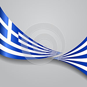 Greek wavy flag. Vector illustration.