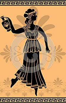 Greek woman with amphora stencil