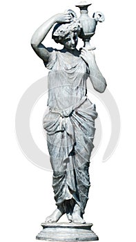 Greek woman statue isolated