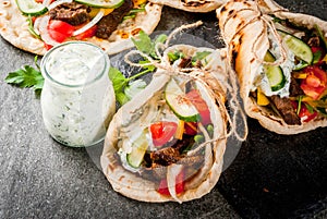 Greek wrapped sandwich gyros