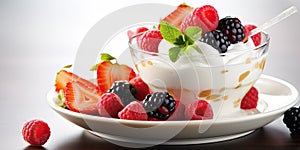 Greek Yogurt Bliss - Fresh Fruit Joy - Honey Drizzle