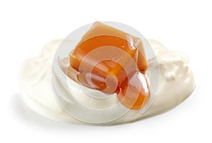 Greek yogurt and caramel