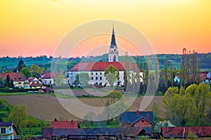 Greekcatholic cathedral in Krizevci sunset view