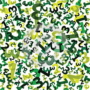 Green 123 number background seamless