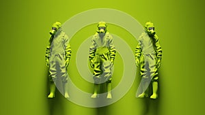 Green 3 Hazmat Suit Ravers with Green Background