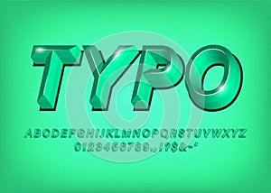 Green 3d Alphabet typeface text effect title