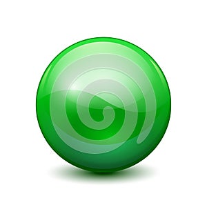 Green 3D crystal magic sphere. Glass transparent ball with shadows â€“ stock vector