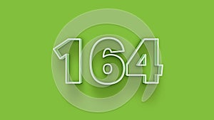 Green 3d symbol of 164 number icon on Green background