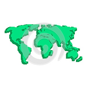 Green 3d world map like pix elements