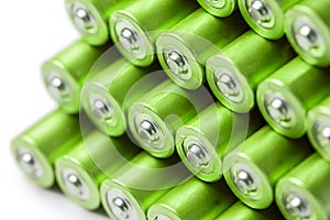 Green AAA or AA batteries stack