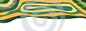 Green abstract agriculture field vector background. Agro banner template, farm presentation header. Horizontal layout