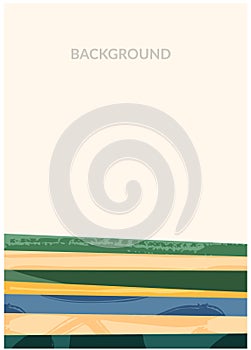 Green abstract agriculture field vector leaflet. Agro card template, farm presentation. Vertical a4 layout with nature