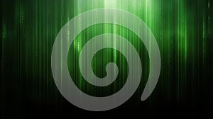 Green abstract background with binary code, futuristic representation of digital technology and data flow