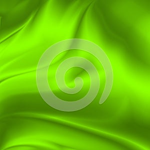 Green abstract background creased silk fabric texture