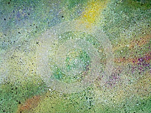 Green abstract background original painting. photo