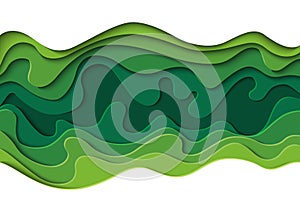 Green abstract background paper art style