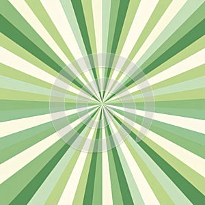 Green abstract background with rays. Radial pattern. Vector illustration