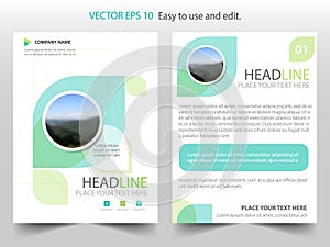 Green abstract ecology Brochure design template vector. Business Flyers infographic magazine poster.Abstract layout template , photo