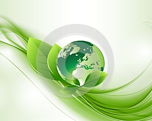 Green Abstract Ecology Globe Backround