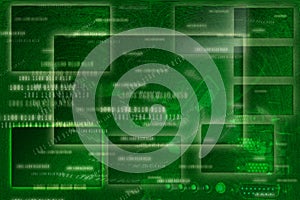 Green Abstract Frame Background, Digital Style