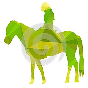 Green abstract horse
