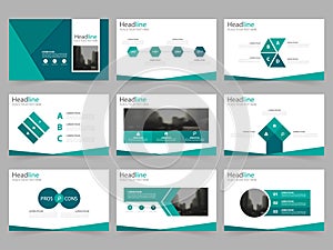Green Abstract presentation templates, Infographic elements template flat design set for annual report brochure flyer leaflet