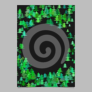 Green abstract random seasonal pine tree card template