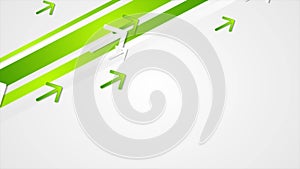 Green abstract tech geometric video animation with arrows